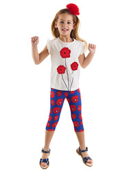 Red Poppy Girl T-shirt&Leggings Set - Thumbnail