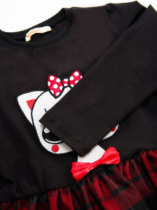 Red Ribbon Girl Dress - Denokids