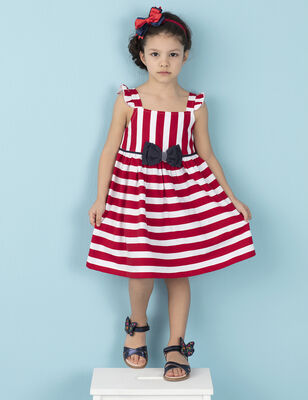 Red&White Striped Girl Dress