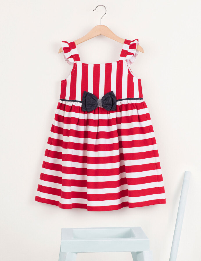 Red&White Striped Girl Dress - 3