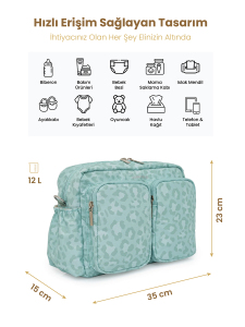 Renkli DuoPack Çok Gözlü Anne Bebek Çantası - 2