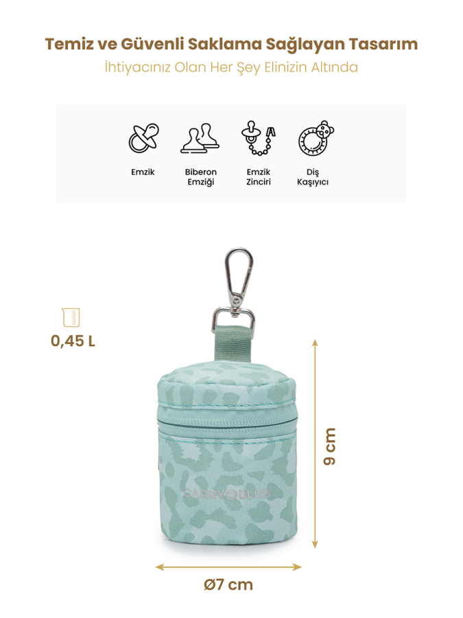 Renkli PaciPal Astarlı Emzik Saklama Çantası - 2