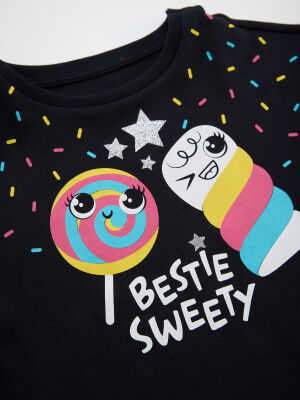 Renkli Şeker Kız Çocuk T-shirt Tayt Takım - 5