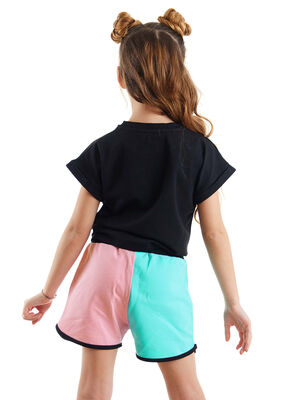 Renkli Yıldız Kız Çocuk T-Shirt Şort Takım