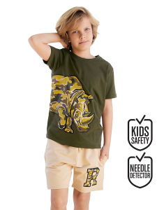 Rhino Kamuflaj Erkek Çocuk Yazlık T-shirt Şort Takım - MSHB&G