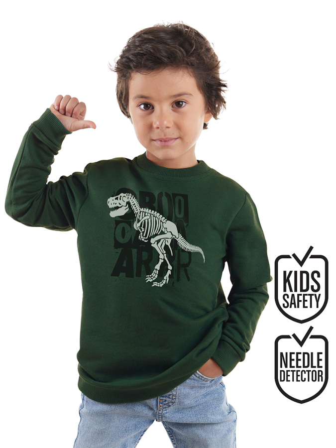 Roar Dino Boy Khaki Sweatshirt - 1