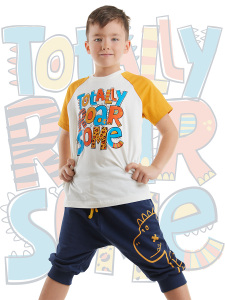 Roarsome Boy T-shirt&Capri Pants Set - Denokids