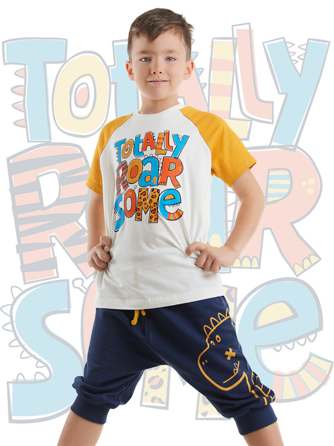 Roarsome Boy T-shirt&Capri Pants Set - 1