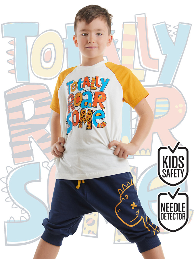 Roarsome Boy T-shirt&Capri Pants Set - 1
