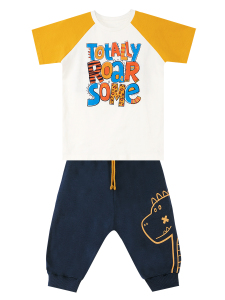 Roarsome Dino Erkek Çocuk Yazlık T-shirt Kapri Şort Takım - 3