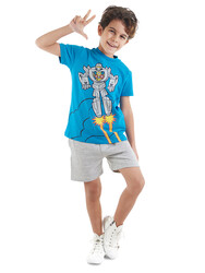 Robot Boy T-shirt&Shorts Set - Thumbnail