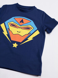 Robot Star Erkek Çocuk T-shirt Kapri Şort Takım - Thumbnail
