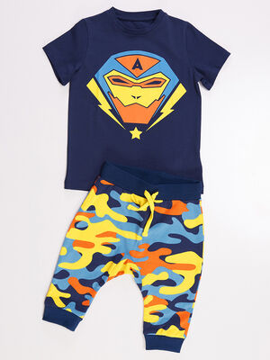 Robot Star Erkek Çocuk T-shirt Kapri Şort Takım - 3