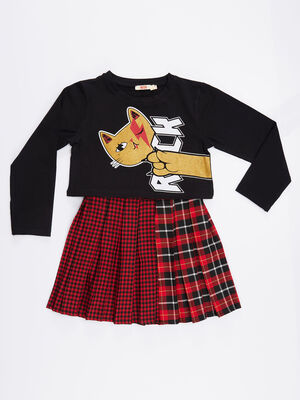Rock Girl T-shirt&Skirt Set