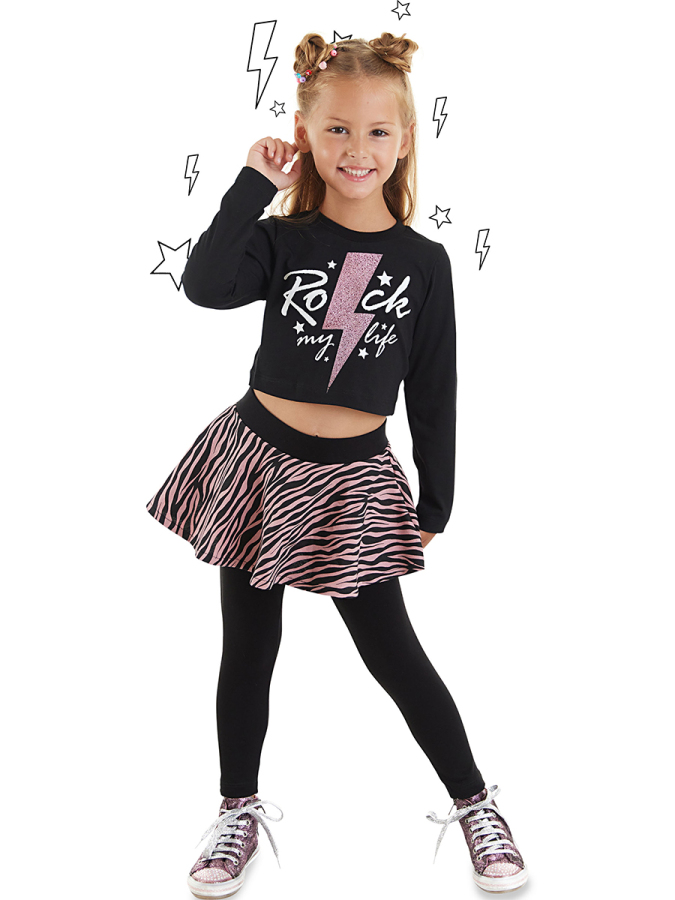 Rock Life Girl Crop Top&Leggings Set - 1