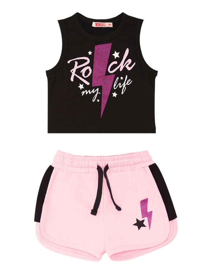 Rock Life Girl Crop Top&Shorts Set - 8