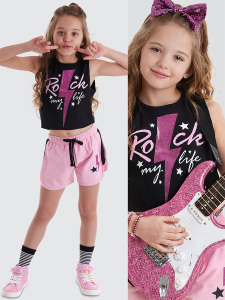 Rock Life Girl Crop Top&Shorts Set - MSHB&G
