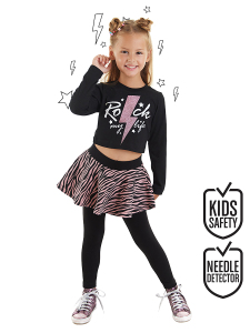Rock Life Kız Çocuk Crop T-shirt Tayt Takım - 1