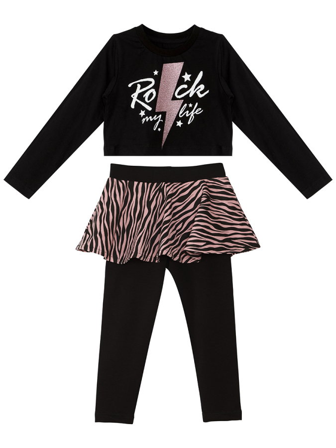 Rock Life Kız Çocuk Crop T-shirt Tayt Takım - 3