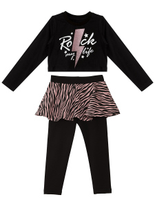 Rock Life Kız Çocuk Crop T-shirt Tayt Takım - 3