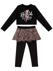Rock Life Kız Çocuk T-shirt Tayt Takım - Thumbnail