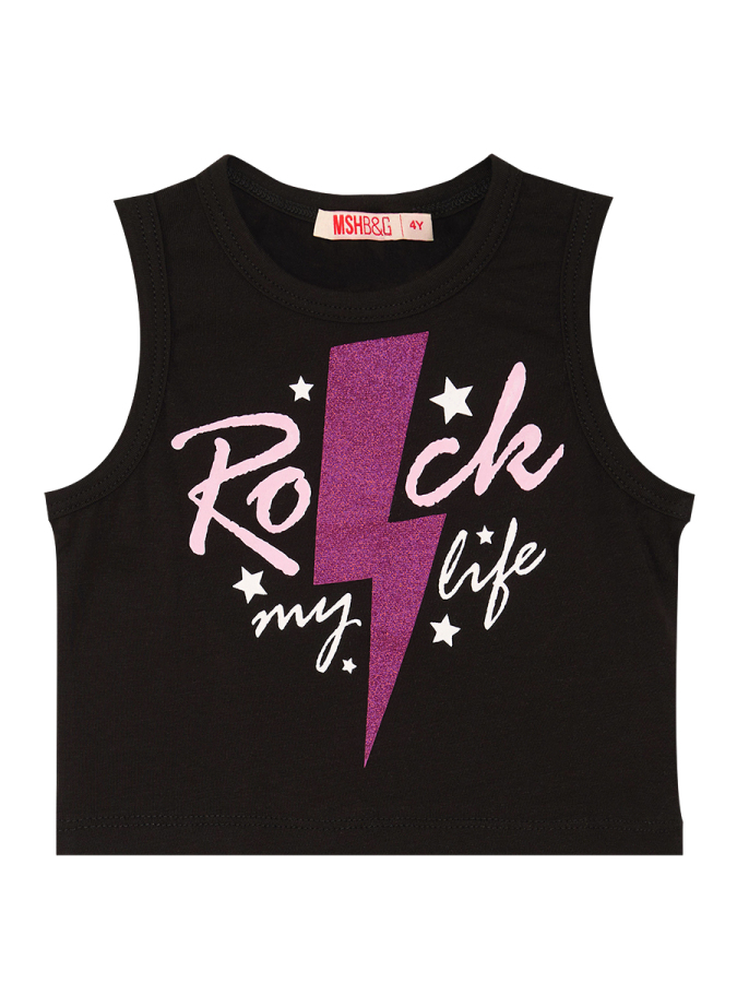 Rock Life Kız Çocuk Siyah Pembe Yazlık Crop T-shirt Şort Takım - 14