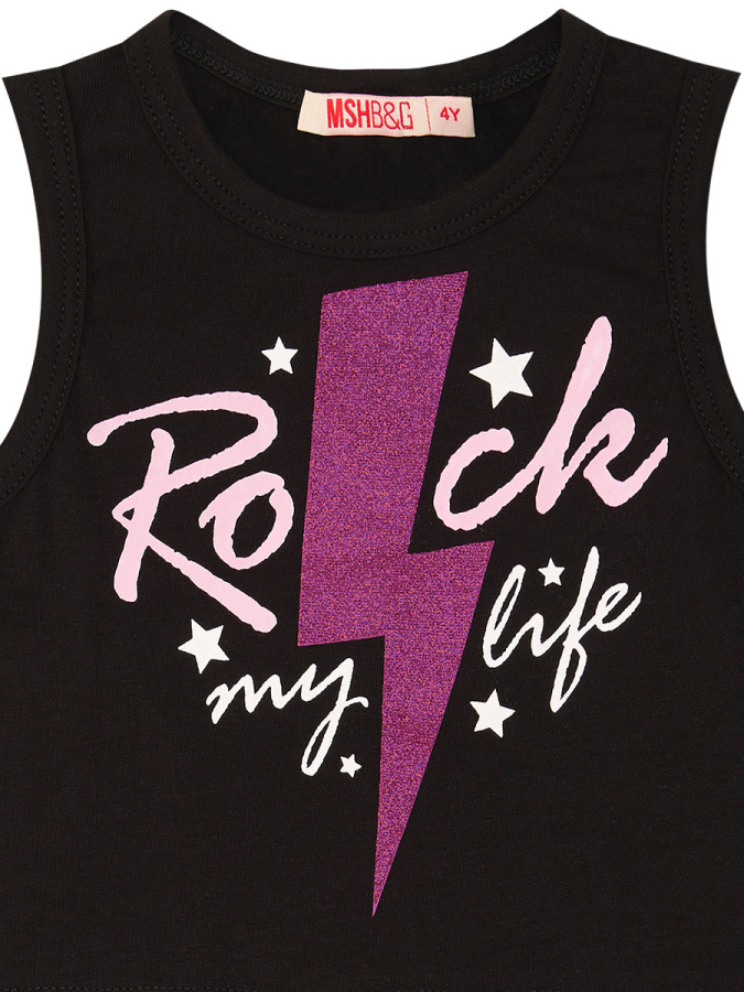Rock Life Kız Çocuk Siyah Pembe Yazlık Crop T-shirt Şort Takım - 9