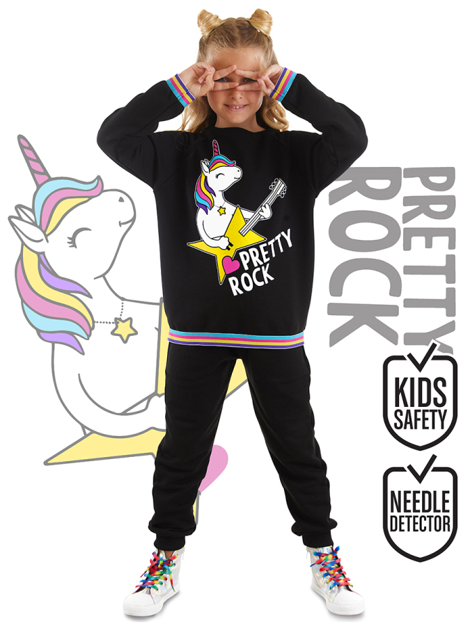 Rock Unicorn Girl Black Tracksuit - 1