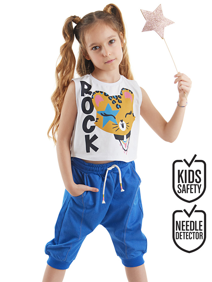Rocker Leo Kız Çocuk T-Shirt Kapri Şort Takım - 1