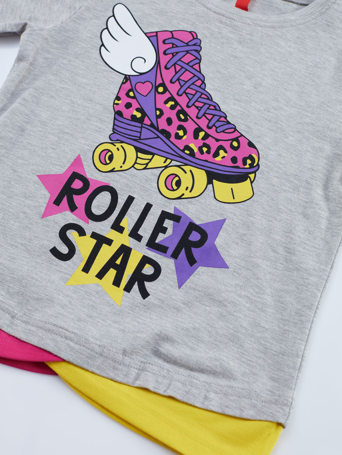 Roller Star Kız Çocuk Kışlık T-shirt Pantolon Takım - 9