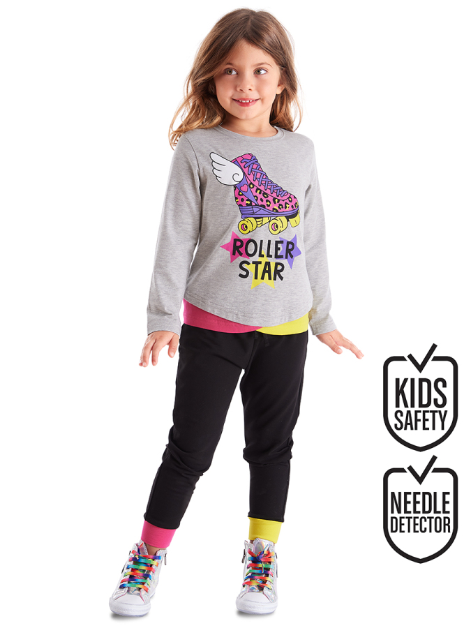 Roller Star Kız Çocuk Kışlık T-shirt Pantolon Takım - 1