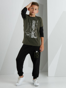 RS Green/Black Boy Pants Set - 5