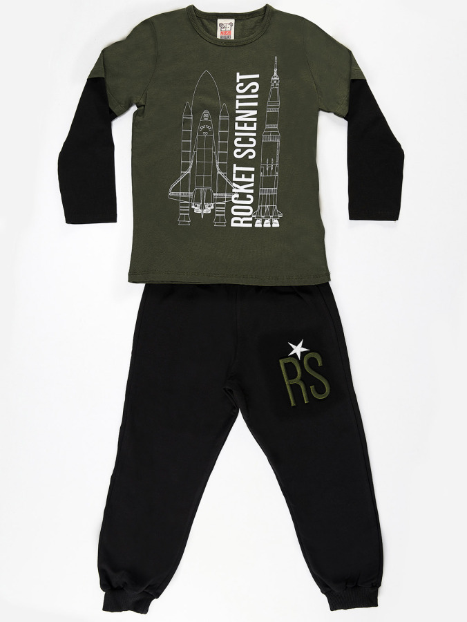 RS Green/Black Boy Pants Set - 10