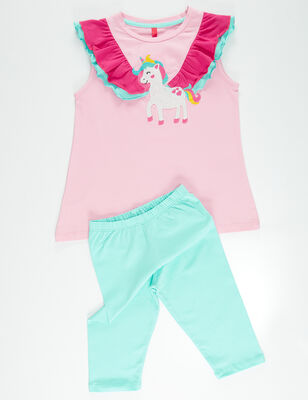 Ruffled Unicorn Girl Tunic Set