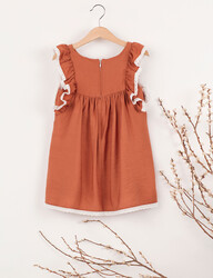 Rusty Colored Girl Dress - Thumbnail