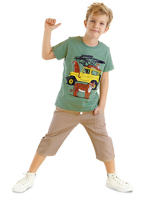 Safari Boy T-shirt&Twill Capri Pants Set