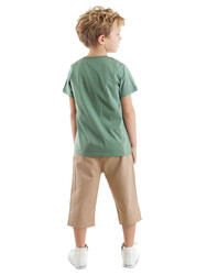 Safari Boy T-shirt&Twill Capri Pants Set - Thumbnail