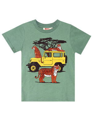 Safari Erkek Çocuk T-shirt Gabardin Şort Takım