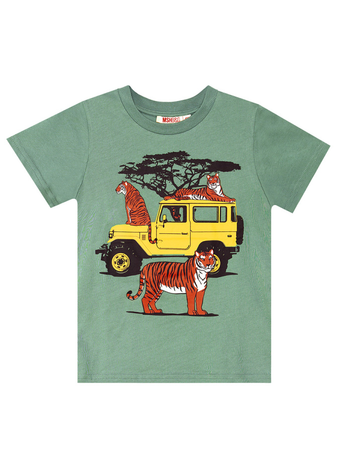 Safari Erkek Çocuk Yazlık T-shirt Gabardin Şort Takım - 5