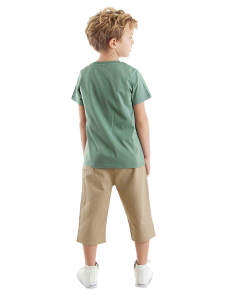 Safari Erkek Çocuk Yazlık T-shirt Gabardin Şort Takım - 2
