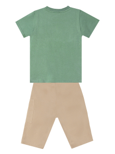 Safari Erkek Çocuk Yazlık T-shirt Gabardin Şort Takım - 4