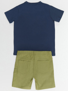 Safari Erkek Çocuk T-shirt Gabardin Şort Takım - 3