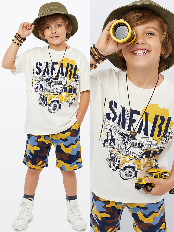 Safari Erkek Çocuk T-shirt Şort Takım - 1