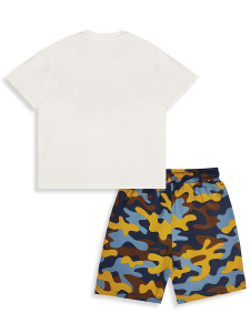 Erkek Çocuk Takım Safari Baskılı %100 Pamuk T-Shirt Şort Yazlık Takım - 5