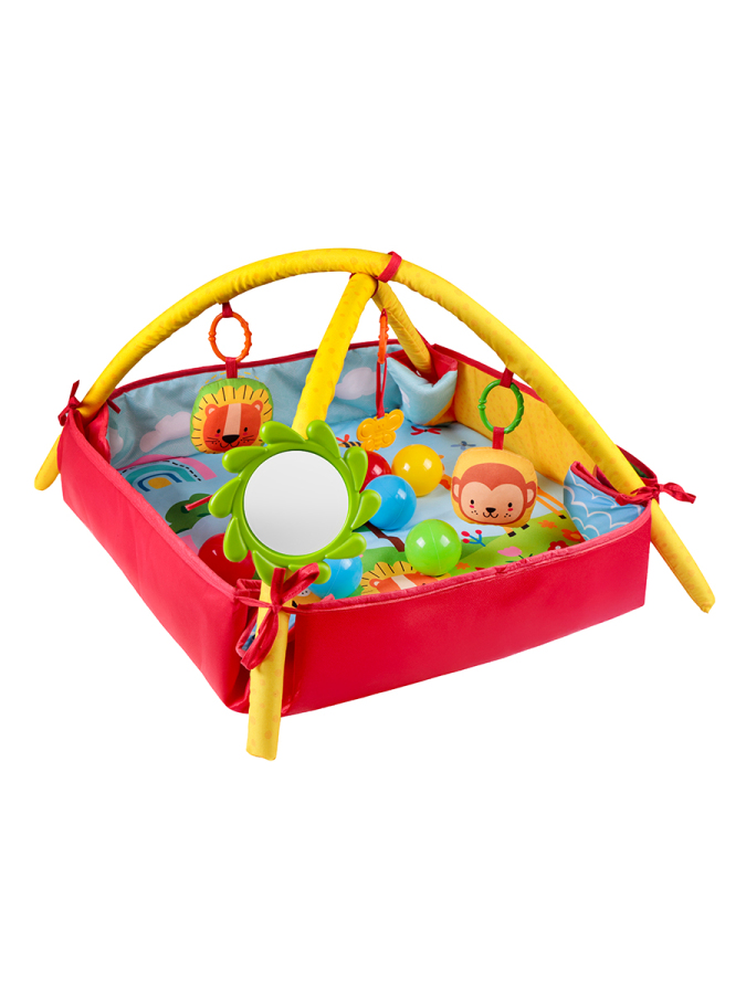 Safari Temalı Bebek Aktivite Halısı Dişlikli Aynalı ve Top Havuzlu - 1