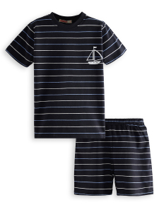Sail Boat Boy Striped Pyjama Set - 3