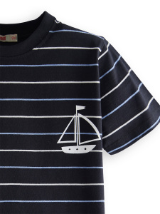 Sail Boat Boy Striped Pyjama Set - 5