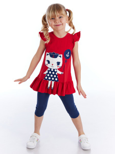 Sailor Cat Girl Tunic&Leggings Set - Denokids