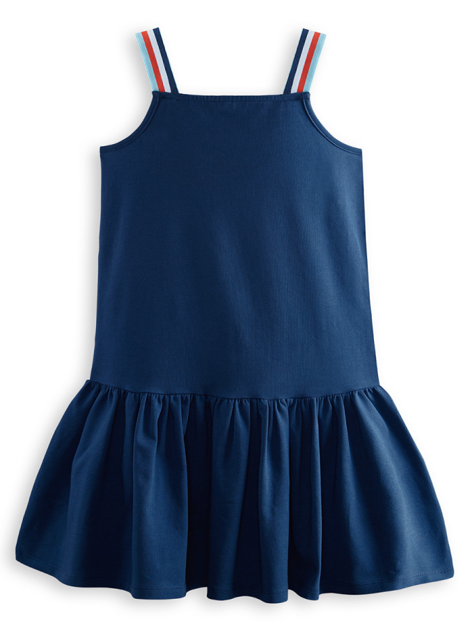 Sailor Unicorn Girl Navy Blue Cotton Dress - 5