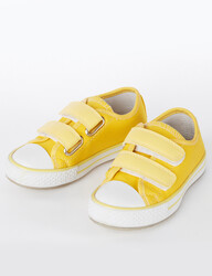 Sarı Cırt-Cırtlı Erkek-Kız Sneakers - Thumbnail